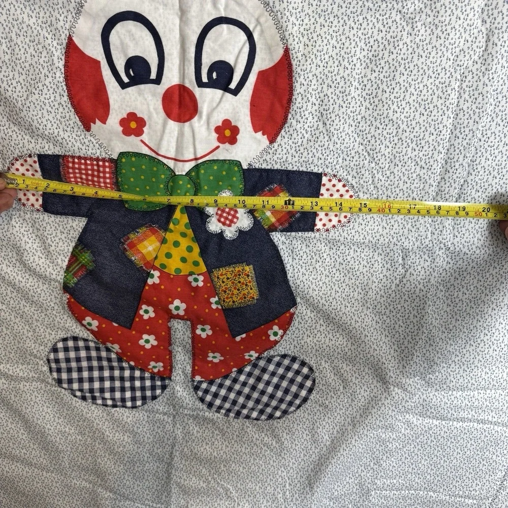 Springs Mills Vtg 1975 Cut & Sew Fabric Panel Circus Clown Blanket Quilt 57 x 42